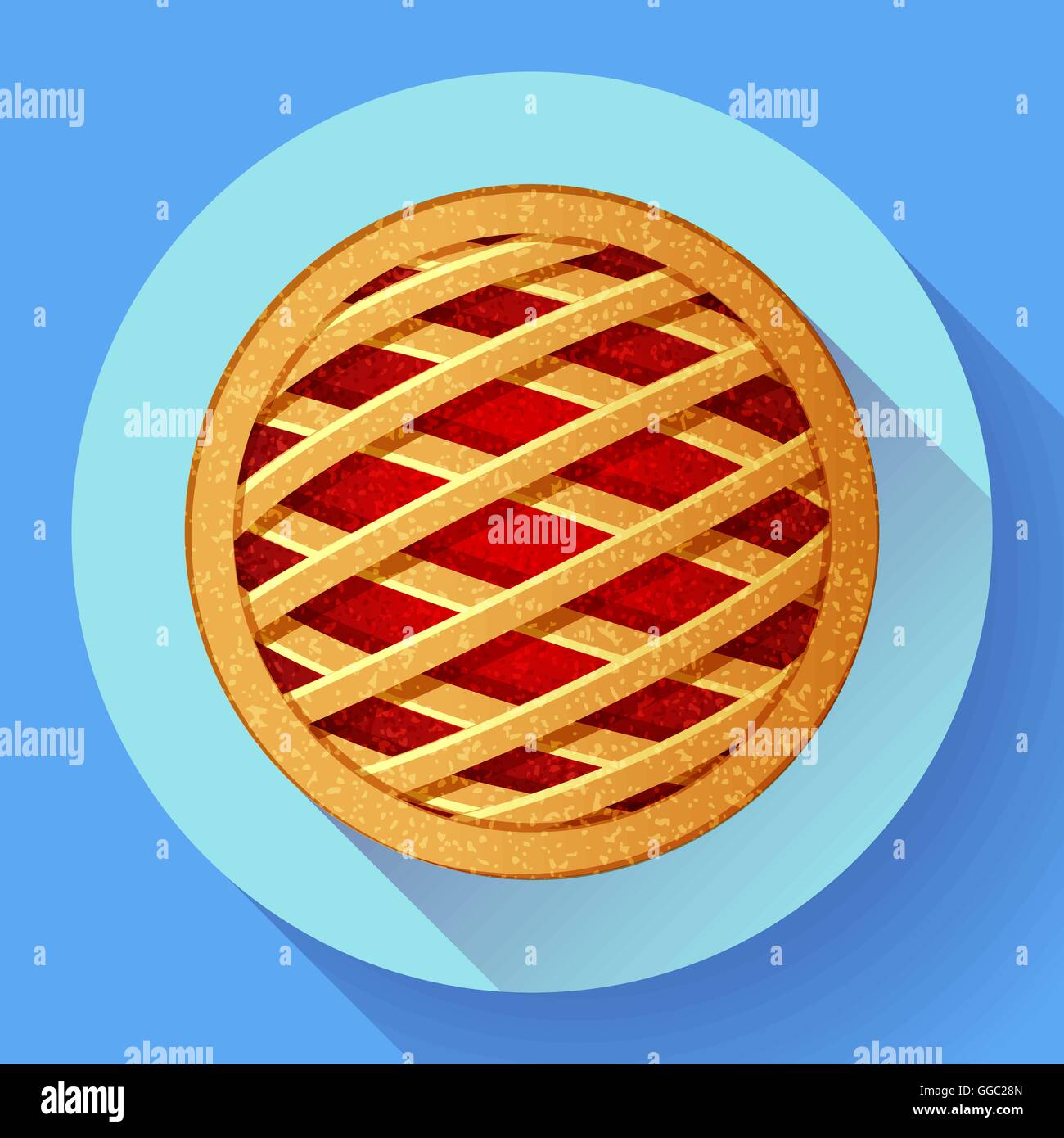 L'icône Apple Pie vector style conçu à plat Illustration de Vecteur