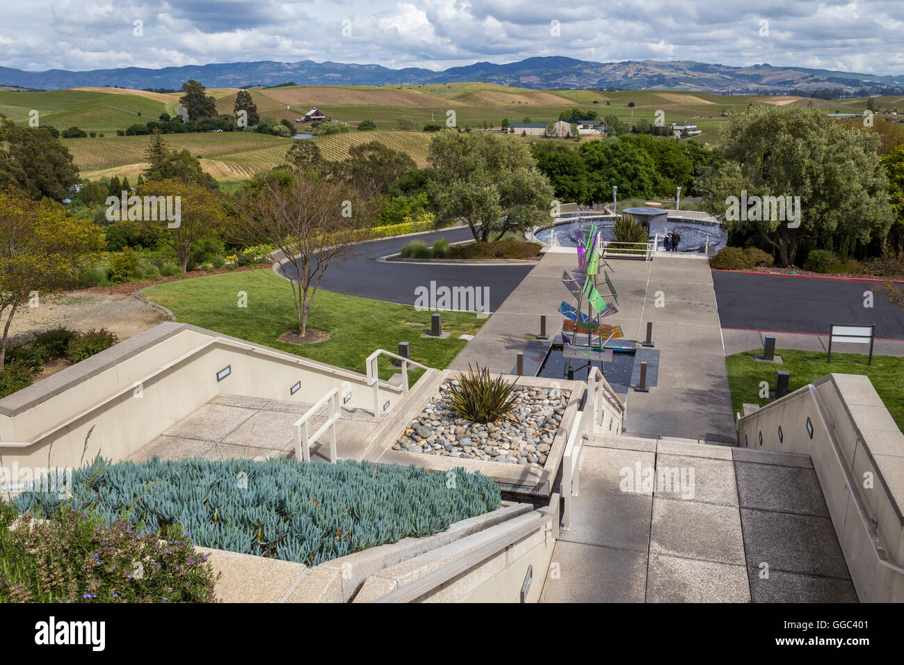 Art installation par Gordon Huether, Artesa Winery, région de Carneros, Napa Valley, California, United States Banque D'Images