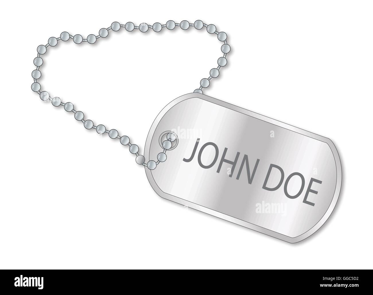 Un chien de style militaire avec chaîne tags avec le texte John Doe Illustration de Vecteur Un chien de style militaire avec chaîne tags avec le texte John Doe Illustration de Vecteur