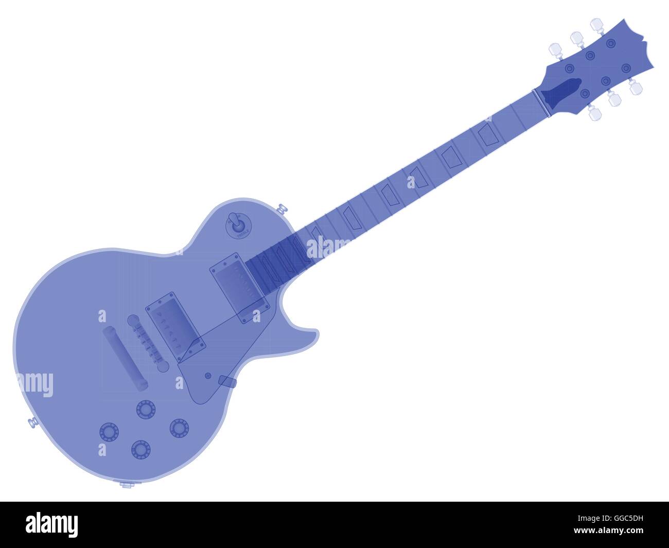La guitare rock and roll définitif en bleu isolé sur un fond blanc. Illustration de Vecteur