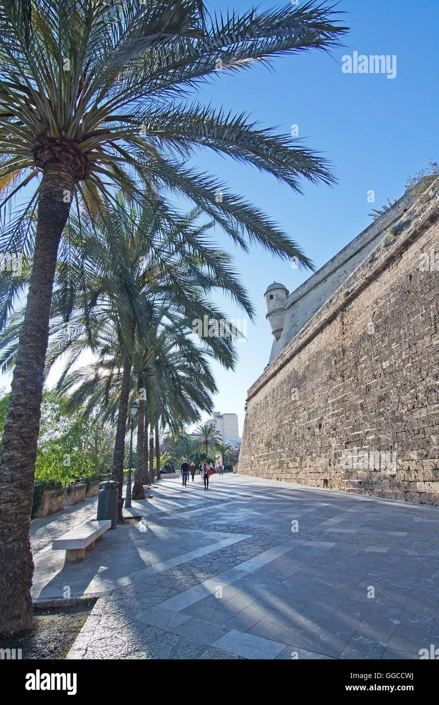 Es Baluard tour médiévale à Palma de Majorque, îles Baléares, Espagne, le 1 mai 2016. Banque D'Images