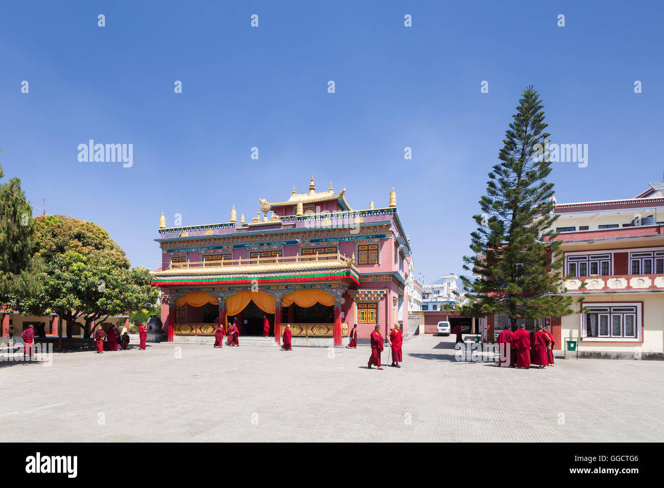 Dilyak Pal monastère près de Boudhanath, Katmandou, Népal Banque D'Images