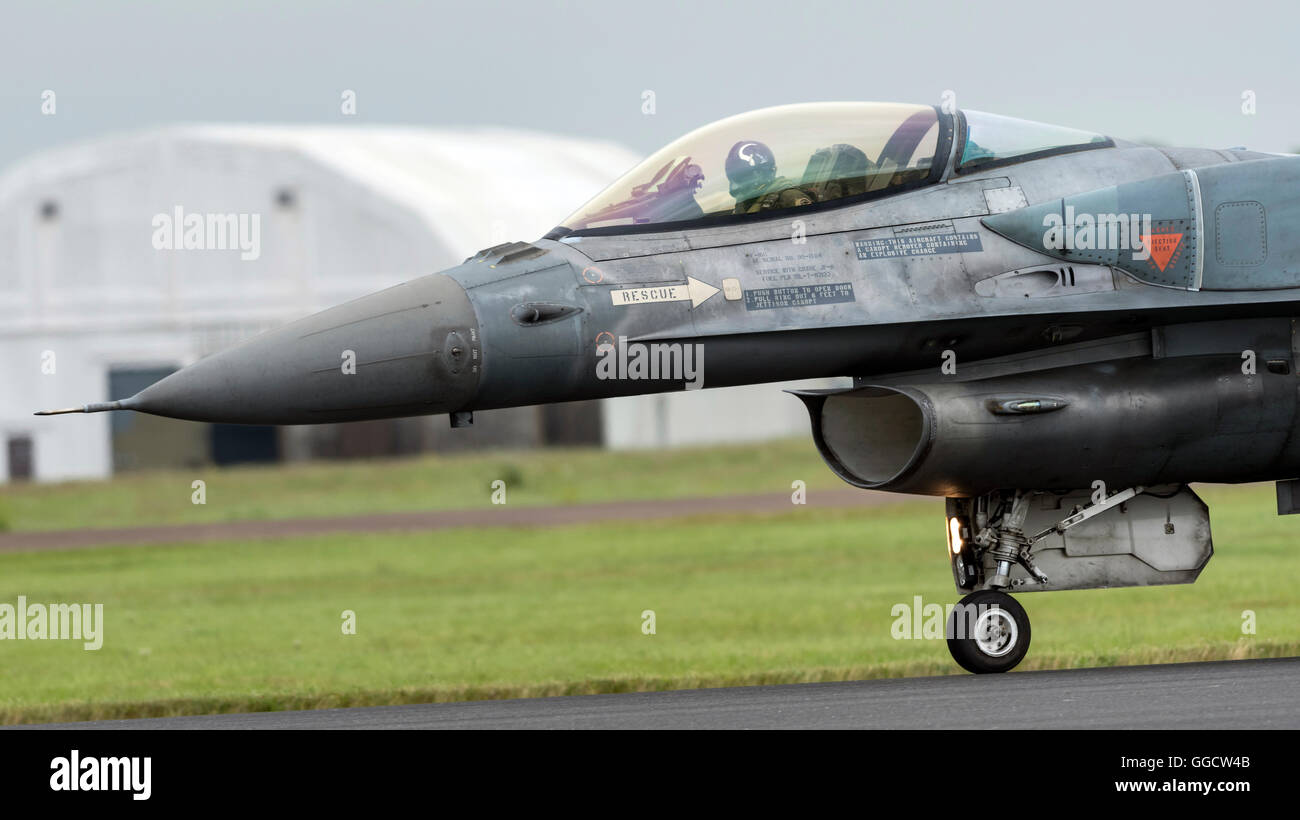 F-16C Fighting Falcon Hellanic à l'Armée de l'air Royal International Air Tattoo 2016 Banque D'Images
