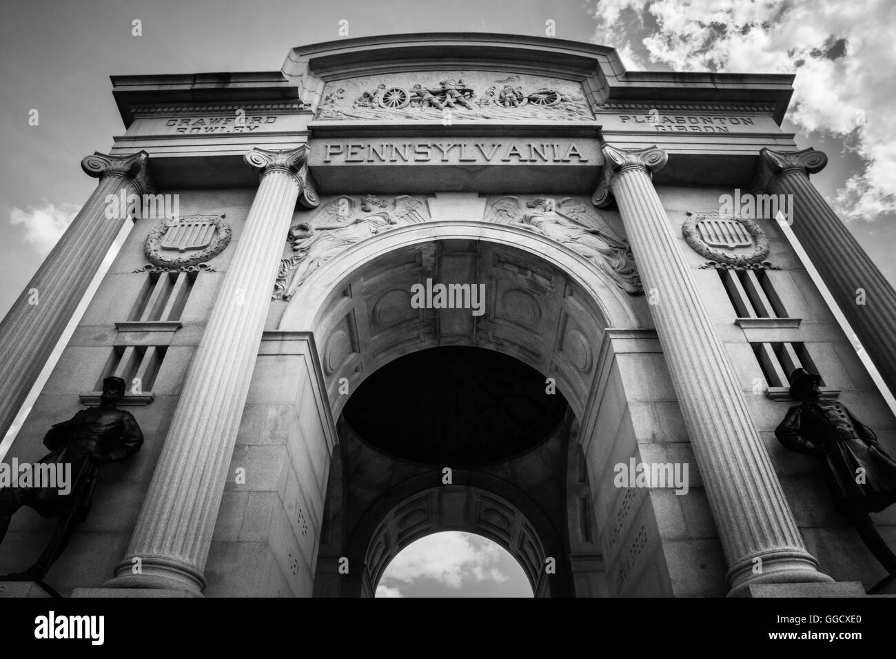 La Pennsylvania State Monument à la bataille de Gettysburg National Park, Gettysburg, Pennsylvanie, USA Banque D'Images