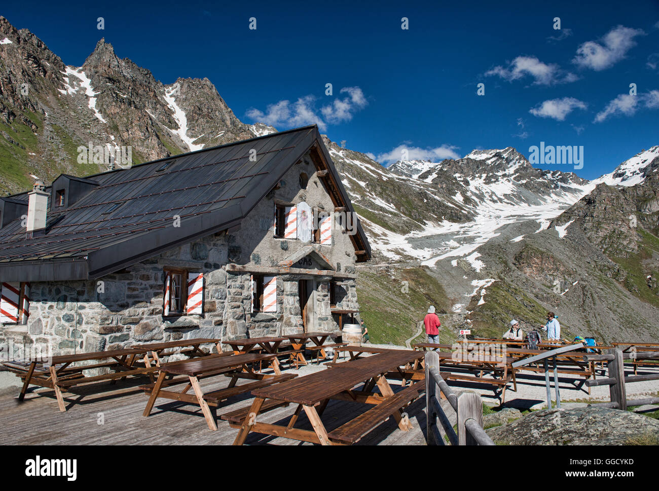 La Cabane du Club Alpin Suisse Montforte au-dessus de Verbier, Suisse Banque D'Images