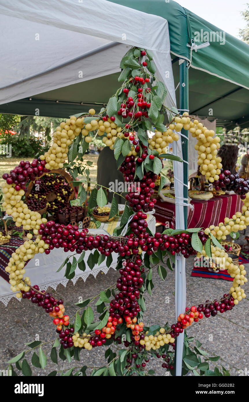 Fête de la cerise à la Sofia, la présentation de leur production des fruits, Bulgarie Banque D'Images