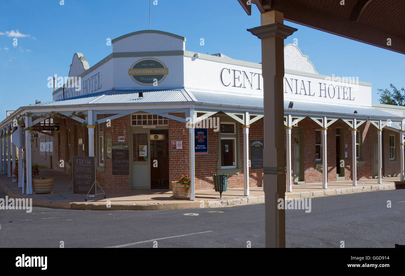 Centennial Hotel Gulgong historic gold mining town center , Australie Banque D'Images