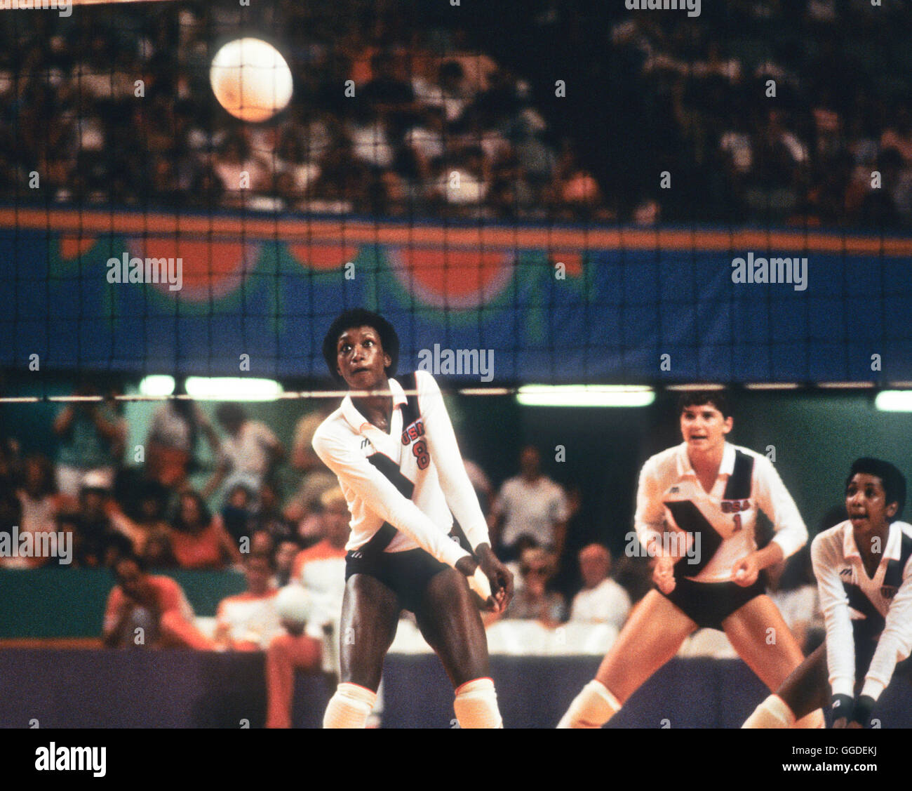 Photo De Presse Vintage 1984 - Volleyball Aux JO De Los Angeles, Noir Et Blanc