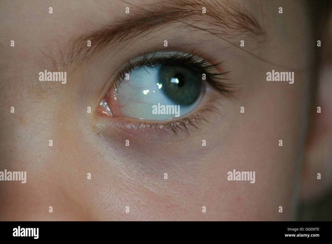 Close up de filles à l'œil vers le haut Banque D'Images