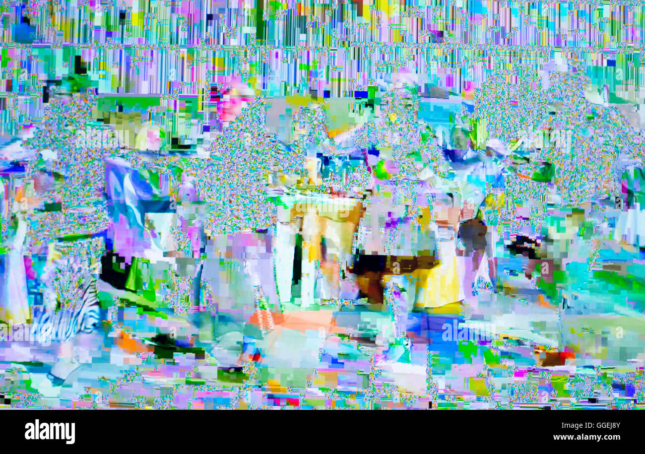 Écran plat avec du bruit statique. Mauvaise réception du signal Banque D'Images