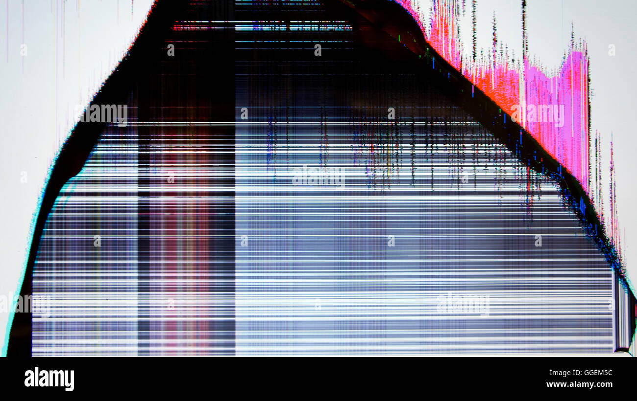 Écran plat avec du bruit statique. Mauvaise réception du signal Banque D'Images