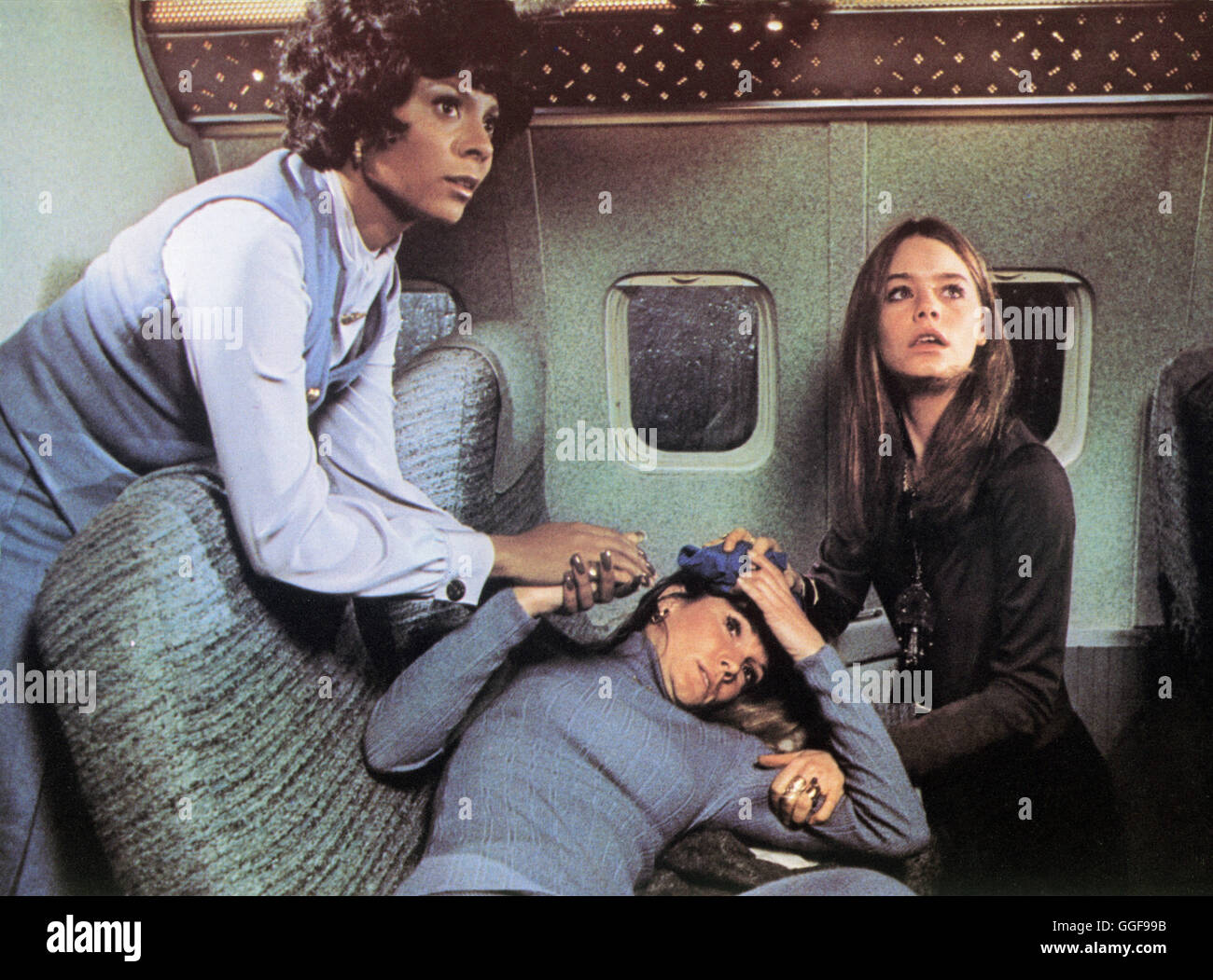 ENDSTATION HÖLLE / Skyjacked USA 1972 / John Guillermin LESLIE UGGAMS Lovejoy (puits), YVETTE MIMIEUX (Angela Thacher), SUSAN DEY (Elly Brewster) dans 'Endstation Hölle', 1972. Regie : John Guillermin aka. Skyjacked Banque D'Images