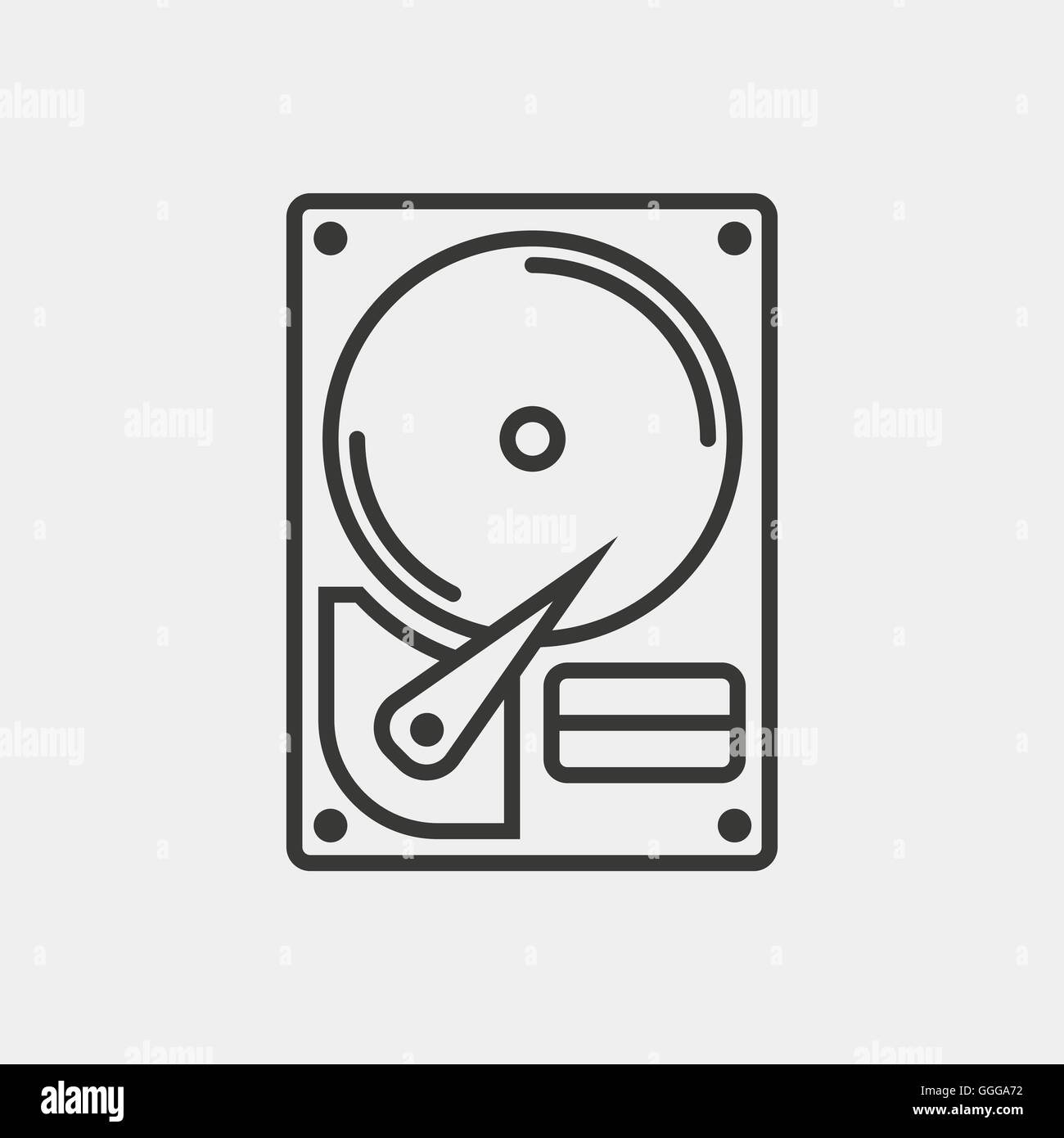 Disque dur Disque dur disque dans l'icône contour brun Illustration de Vecteur