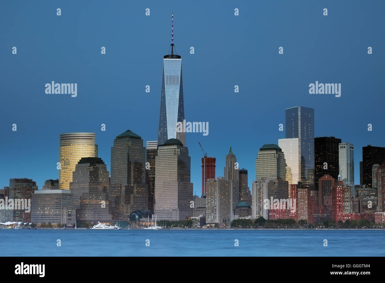 Géographie / voyages, USA, New York, New York, Manhattan, Manhattan skyline et Hudson River, vue depuis le Parc Liberty State Park, New Jersey,-Additional-Rights Clearance-Info-Not-Available Banque D'Images
