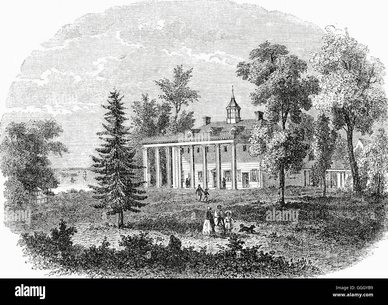 Mount Vernon, la résidence de George Washington, comté de Fairfax, Virginie, États-Unis d'Amérique au 18e siècle. Banque D'Images