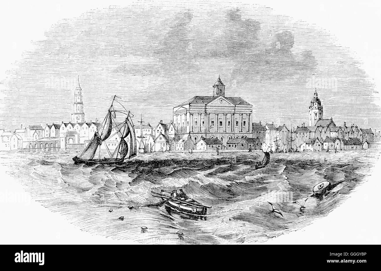 Une vue de Charlestown, maintenant Charleston, Caroline du Sud, États-Unis d'Amérique au XVIIIe siècle. Banque D'Images