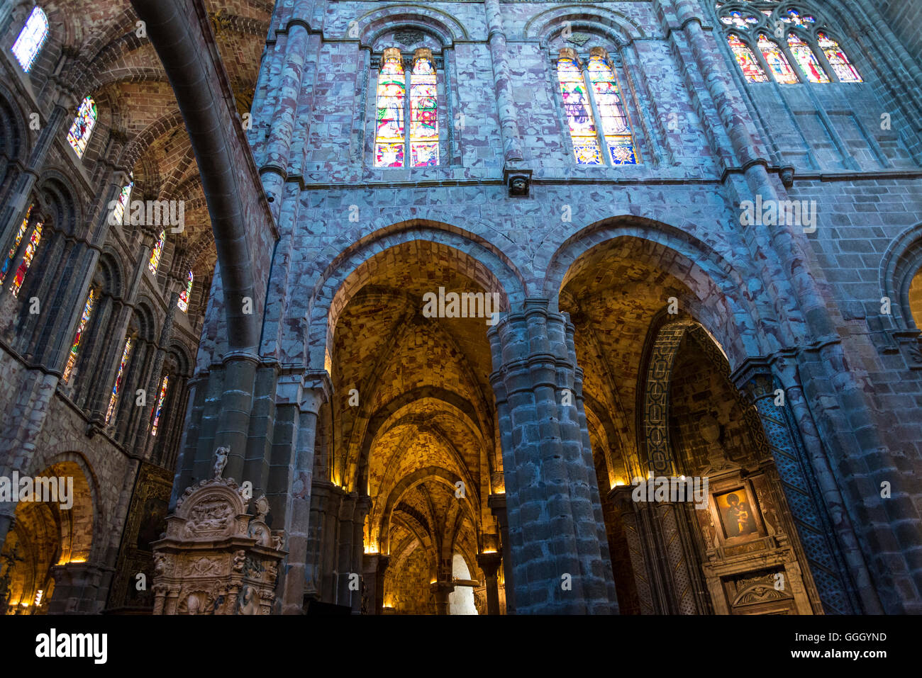 Cathédrale d'Avila, église romane et gothique, Avila, Castille et Leon, Espagne Banque D'Images