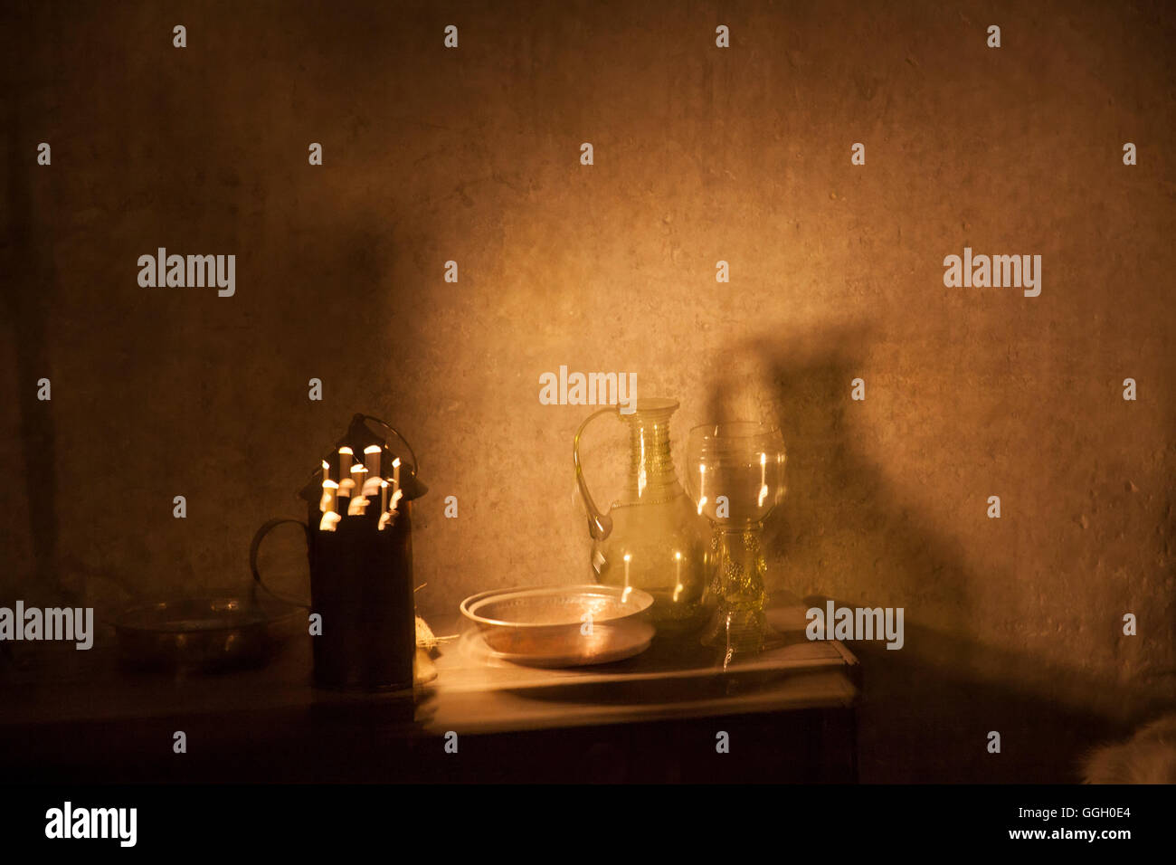 Still Life with vintage pitcher et verre Banque D'Images