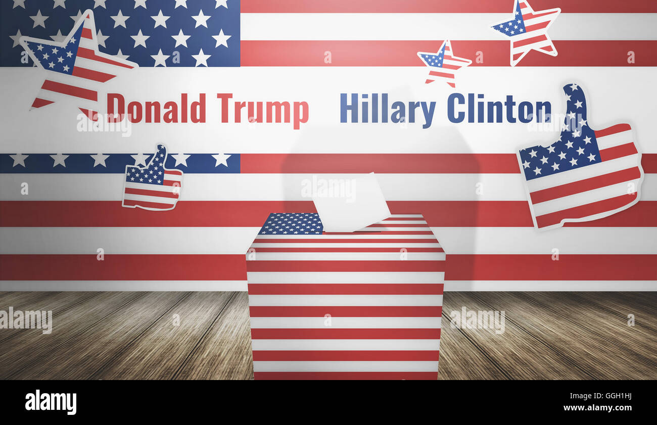 Donald Trump Hillary Clinton presidential election 3D render Banque D'Images