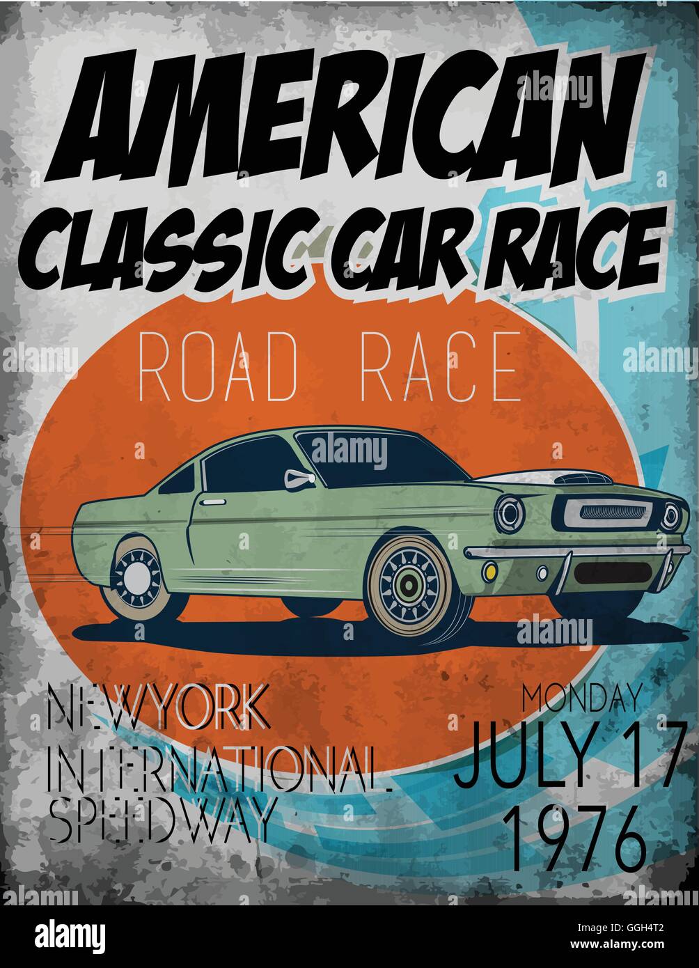 Service de réparation de voiture Vintage Classic tee graphic design Illustration de Vecteur