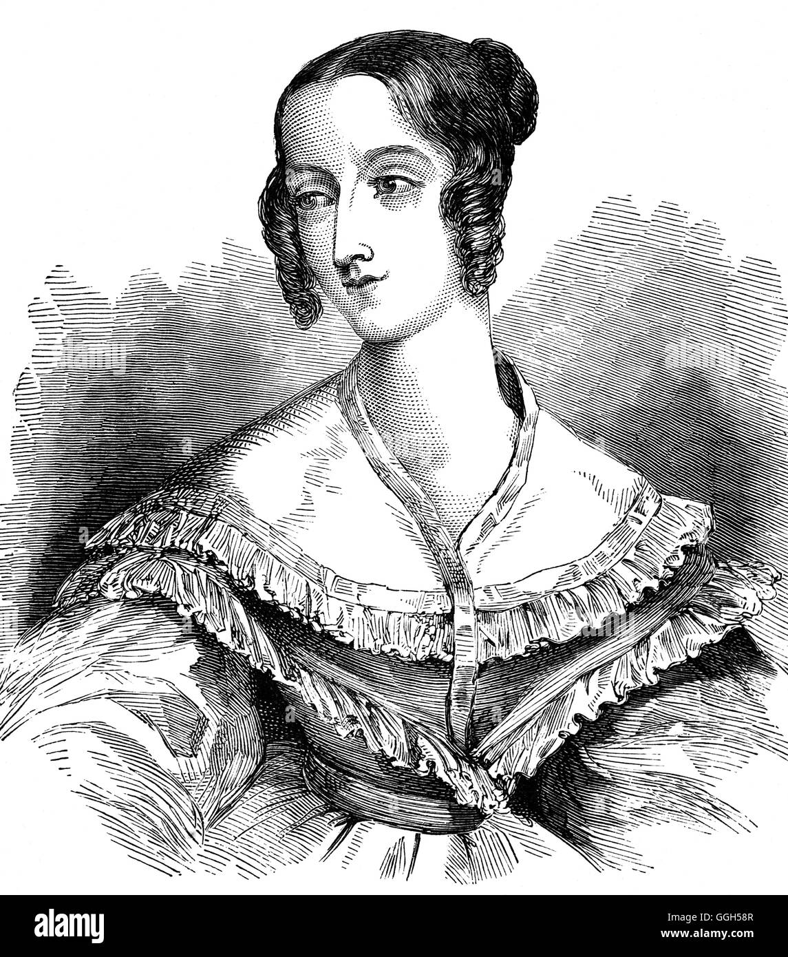 Flore Dame Elizabeth Rawdon-Hastings 1806 - 1839) était un aristocrate britannique et dame d'honneur de la mère de la reine Victoria, la duchesse de Kent. À sa mort en 1839 a fait l'objet d'un scandale judiciaire qui a donné une image négative de la Reine. Banque D'Images