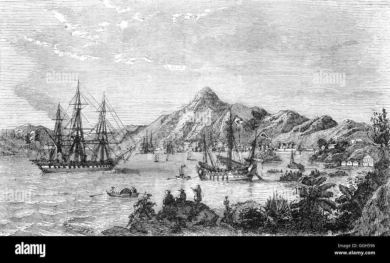 La ville de Victoria a été l'un des premiers établissements urbains à Hong Kong après qu'elle est devenue une colonie britannique en 1842. Il a été initialement nommé Queenstown mais fut bientôt connue sous le nom de Victoria. Elle a servi de capitale de facto de Hong Kong au cours de la période coloniale britannique. Banque D'Images