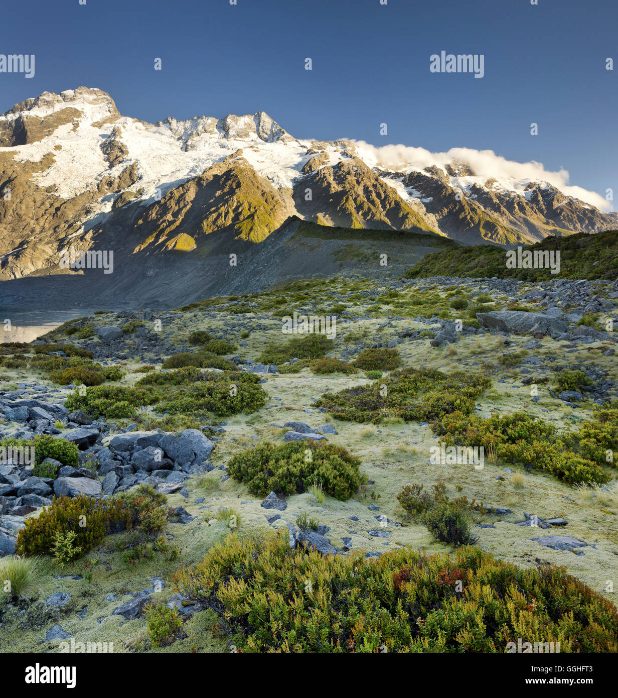 Mont Sefton, Hooker River, parc national du Mont Cook, Canterbury, île du Sud, Nouvelle-Zélande Banque D'Images