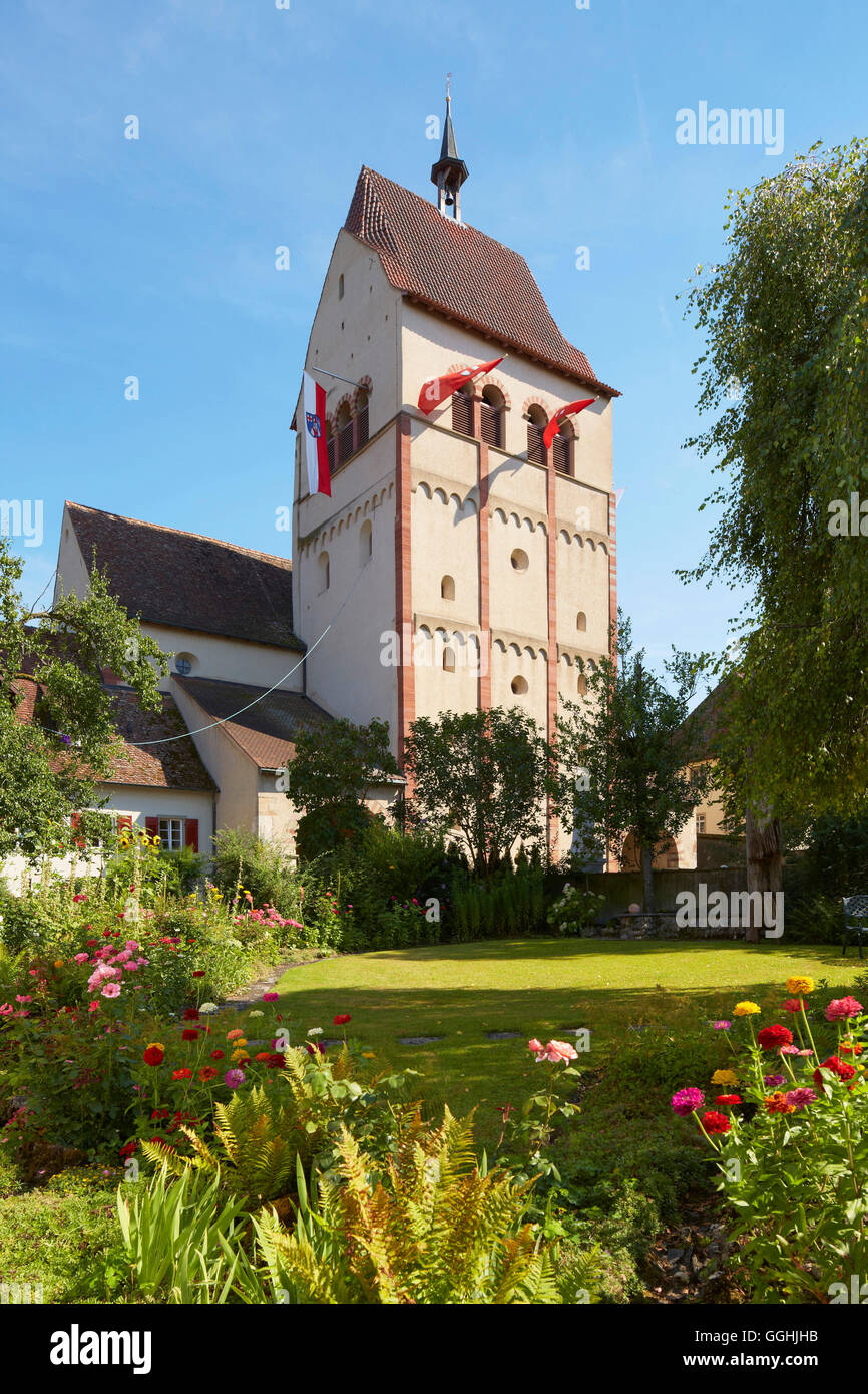 Église abbatiale St Mary et Mark, l'île de Reichenau, Mittelzell, Untersee, Bodensee, le lac de Constance, Bade-Wurtemberg, Allemagne Banque D'Images