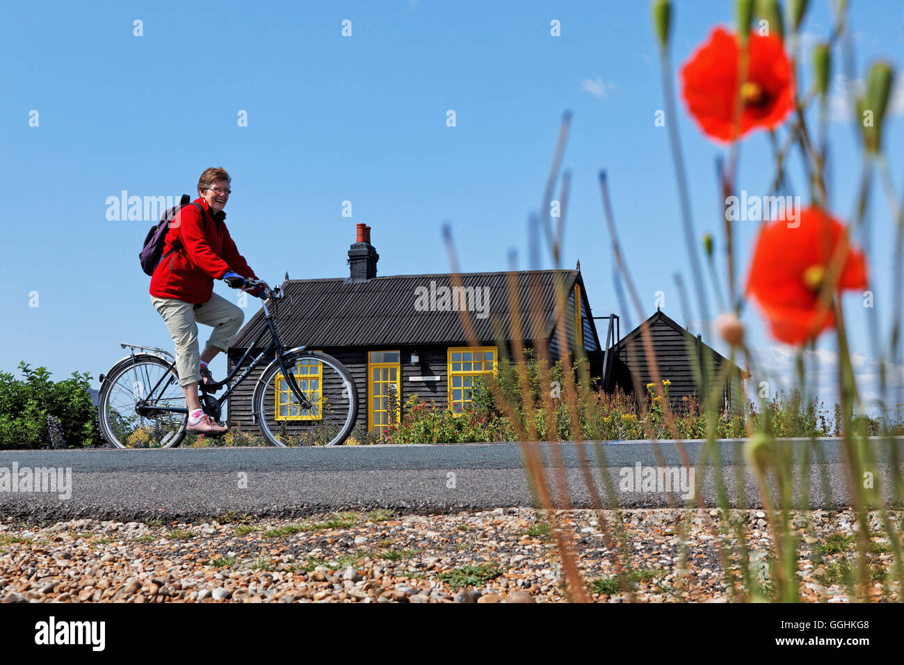 Derek Jarman Prospect Cottage, Dungeness, Kent, Angleterre, Grande-Bretagne Banque D'Images