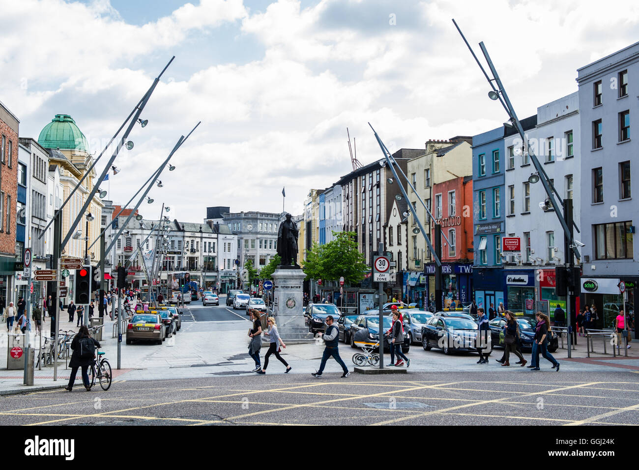 Patrick Street, Cork, Irlande. Banque D'Images