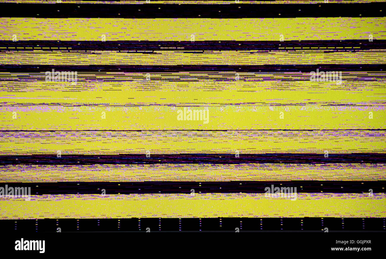 Écran plat avec du bruit statique par une mauvaise réception du signal Banque D'Images