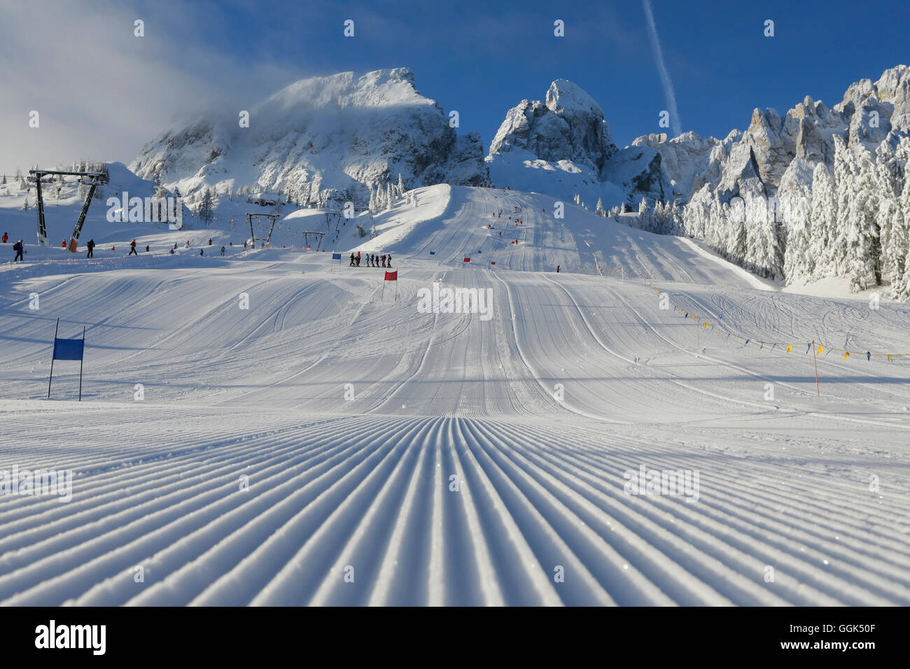 Pente de ski de Passo Monte Croce di Comelico, Tyrol du Sud, Italie Banque D'Images