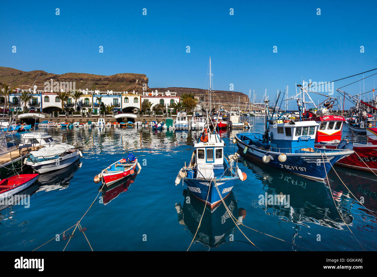 Port de Puerto de Mogan, Grande Canarie, Îles Canaries, Espagne Banque D'Images