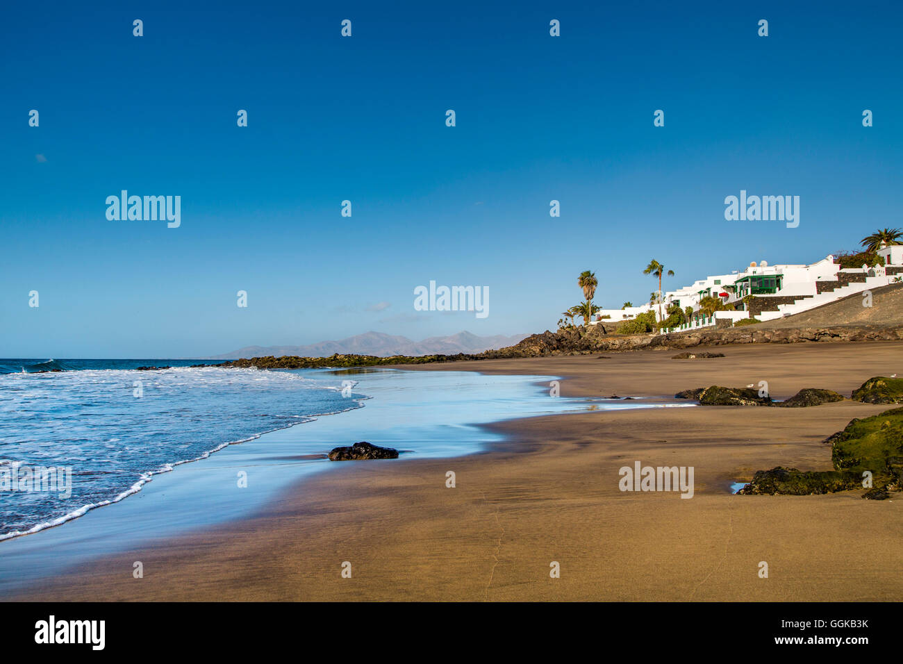 Plage de Playa del Barranquillo, Puerto del Carmen, Lanzarote, îles Canaries, Espagne Banque D'Images
