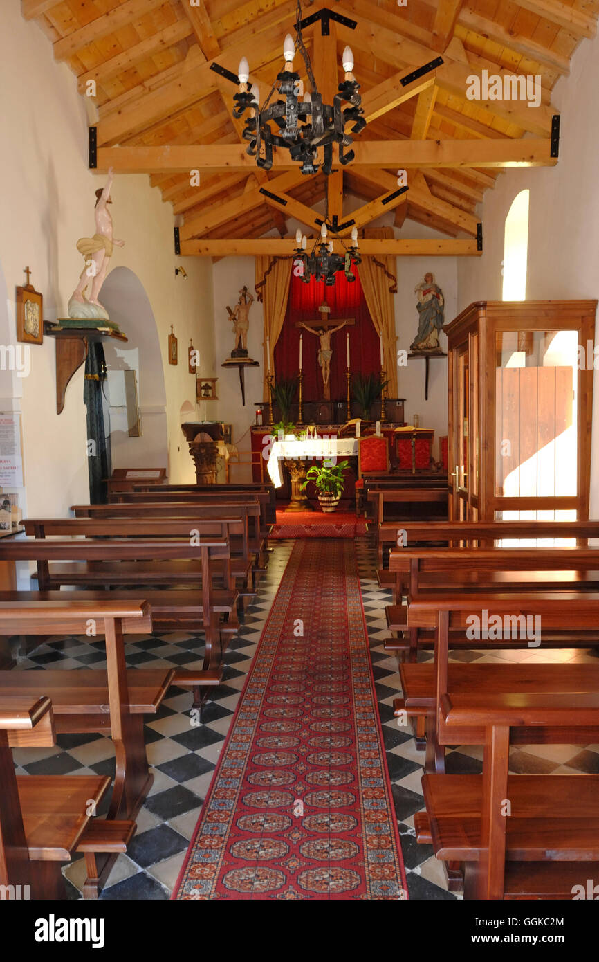 Chiesetta di San Sebastiano eglise, Villaverde, district d'Oristano, Sardaigne Banque D'Images Chiesetta di San Sebastiano eglise, Villaverde, district d'Oristano, Sardaigne Banque D'Images