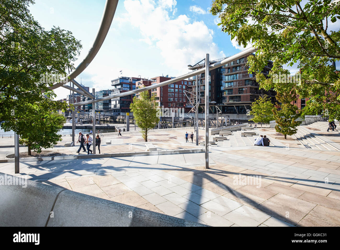 Terrasse Magellan, HafenCity, Hambourg, Allemagne Banque D'Images