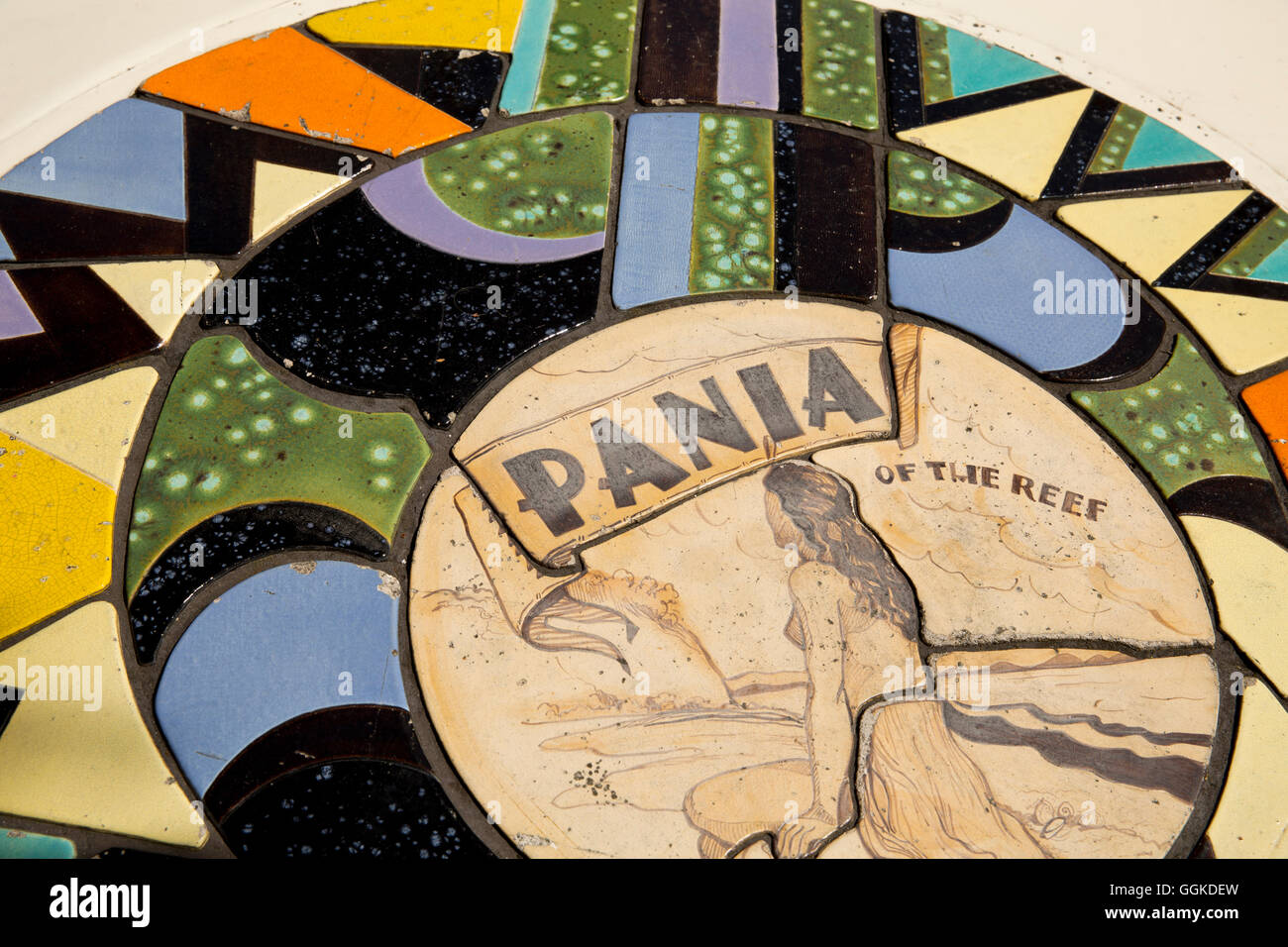 Design Art Déco mosaïque avec motif Napier, Napier, Hawke's Bay, île du Nord, Nouvelle-Zélande Banque D'Images