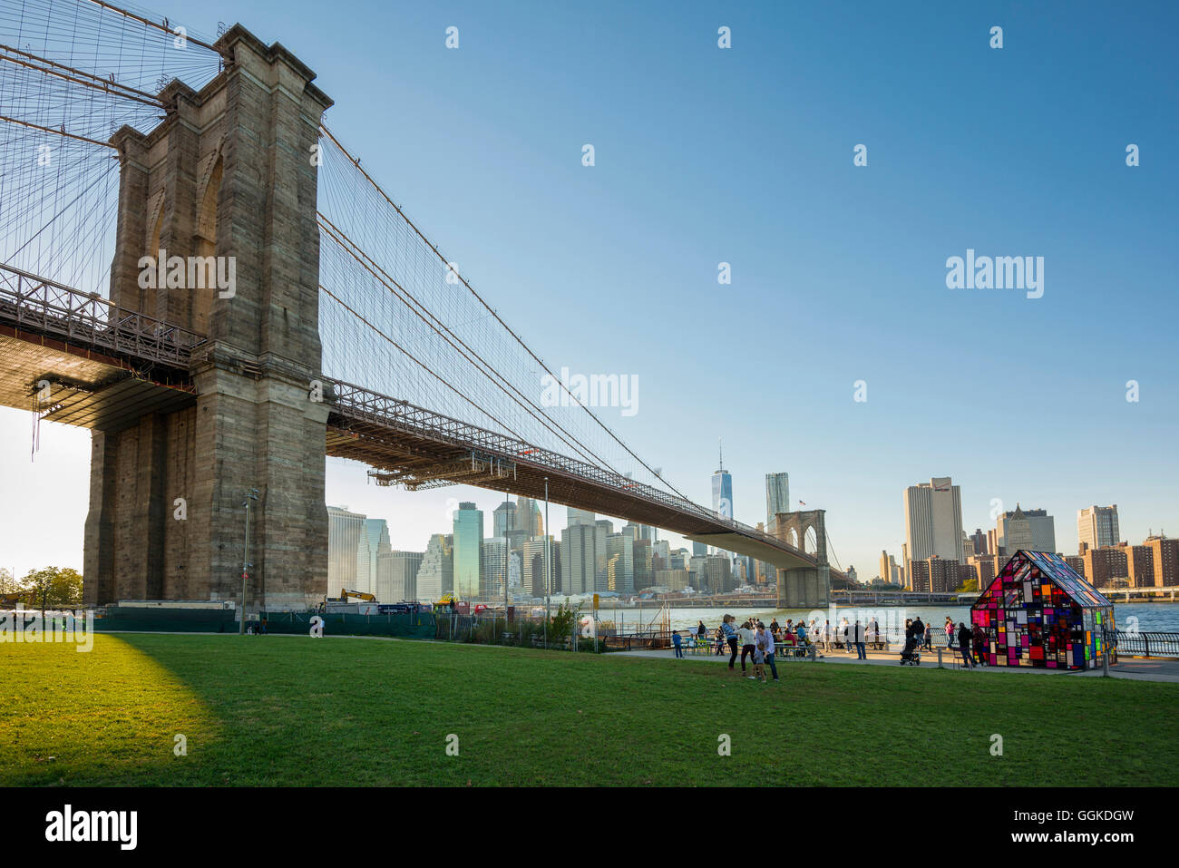 Fulton Ferry State Park, Dumbo, Brooklyn, New York, USA Banque D'Images