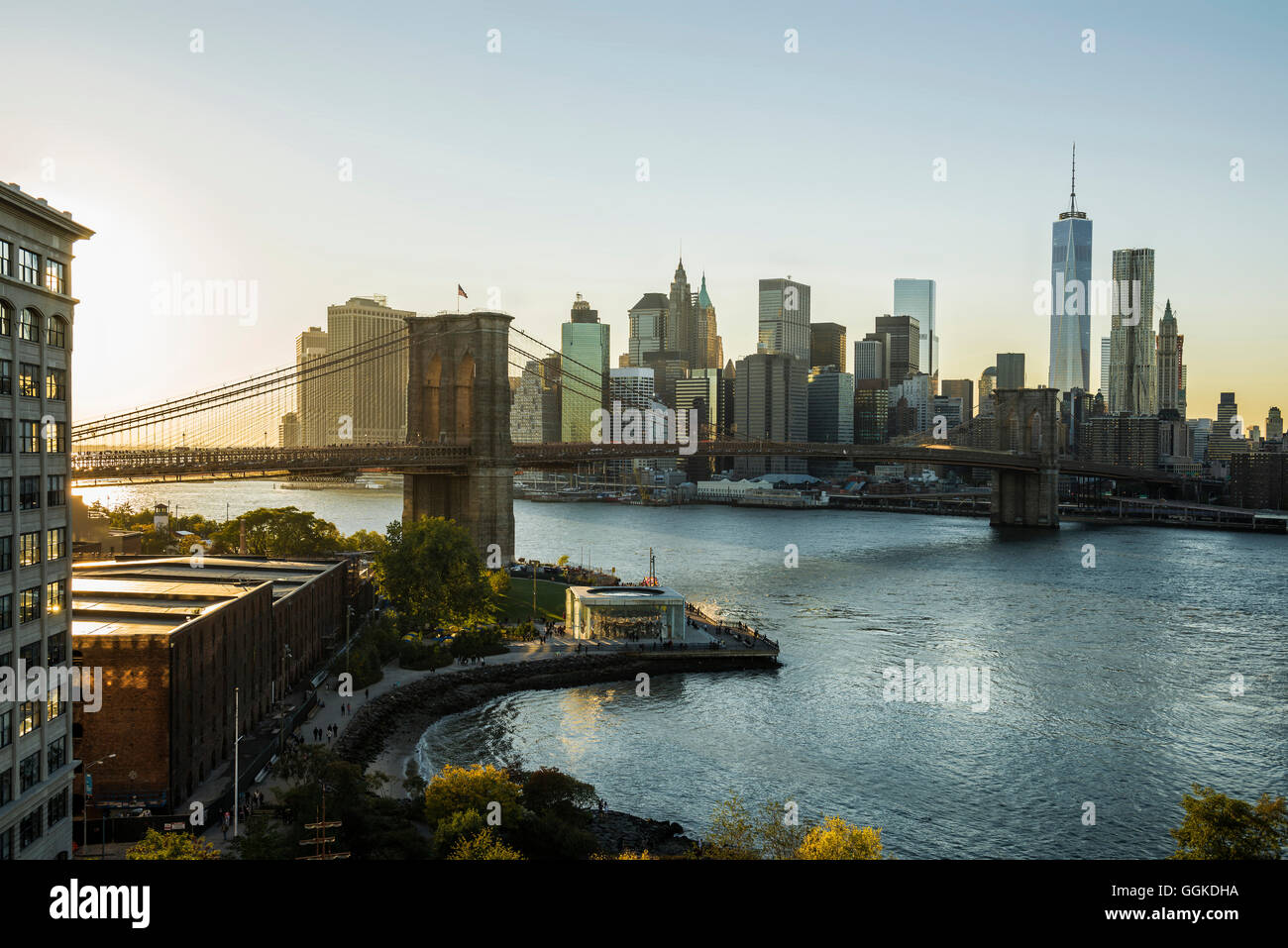 Fulton Ferry State Park, Dumbo, Brooklyn, New York, USA Banque D'Images