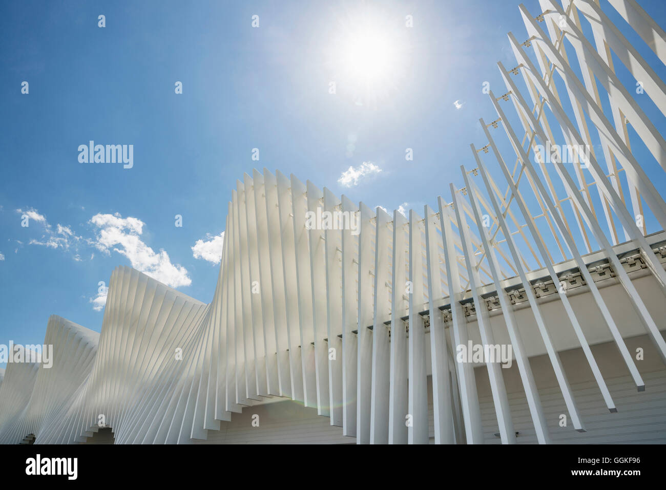 La gare la plus haute vitesse Mediopadana, architecte Santiago Calatrava, Reggio nell'Emilia, Provinz Reggio Emilia, Italie Banque D'Images