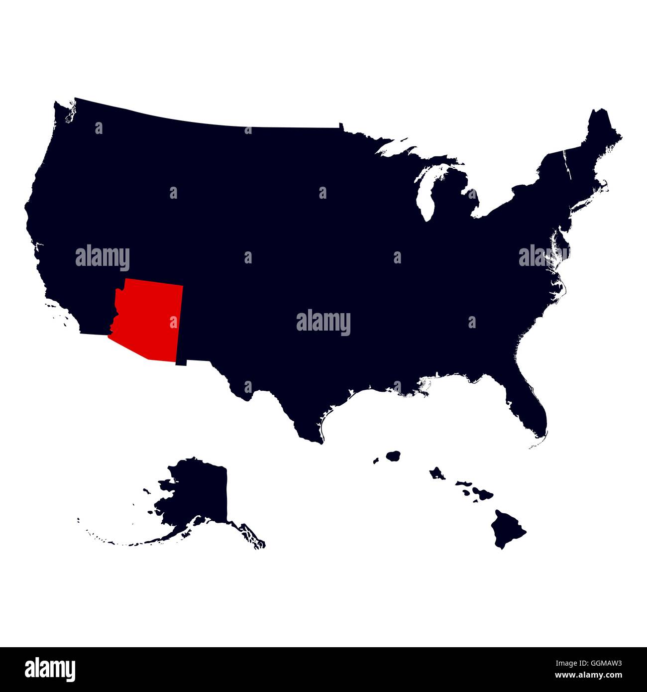 Dans l'état de l'Arizona, United States localisation Illustration de Vecteur