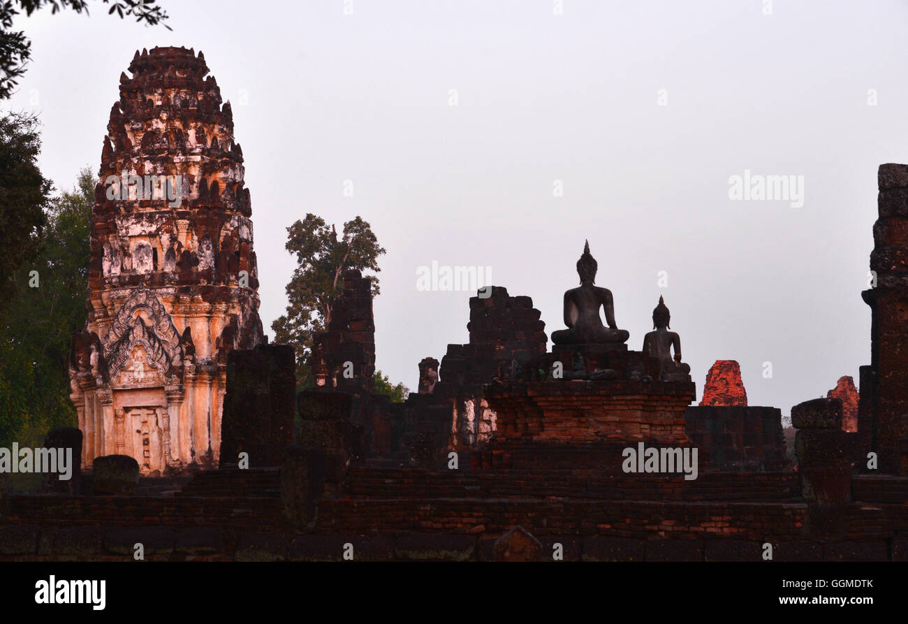 Wat Phra Pai Luang, Old-Sukhothai, Thaïlande Banque D'Images