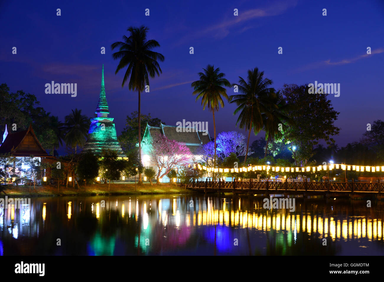 Wat Trapang Thong Lang, Old-Sukhothai, Thaïlande Banque D'Images