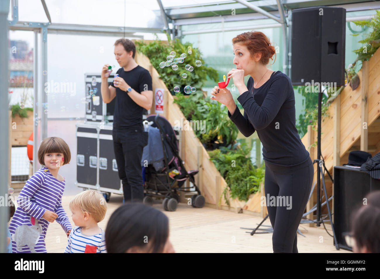 30 juillet 2016 - Farmopolis à la jetée, à Greenwich Peninsula displaying a fait plus de fleurs et plantes à partir de la Chelsea Flower Show Banque D'Images