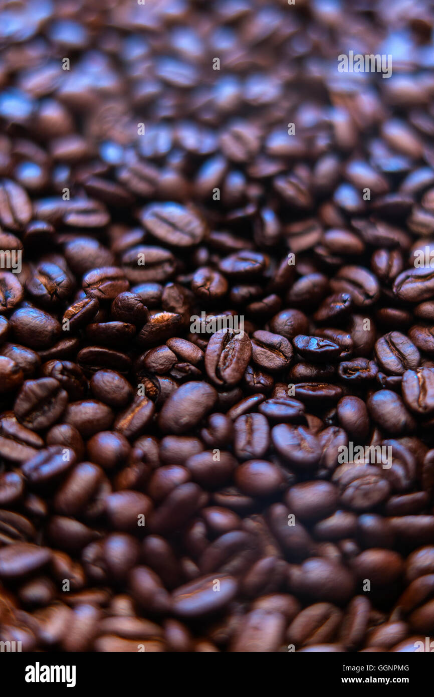 Tas de fèves de café torréfié Banque D'Images