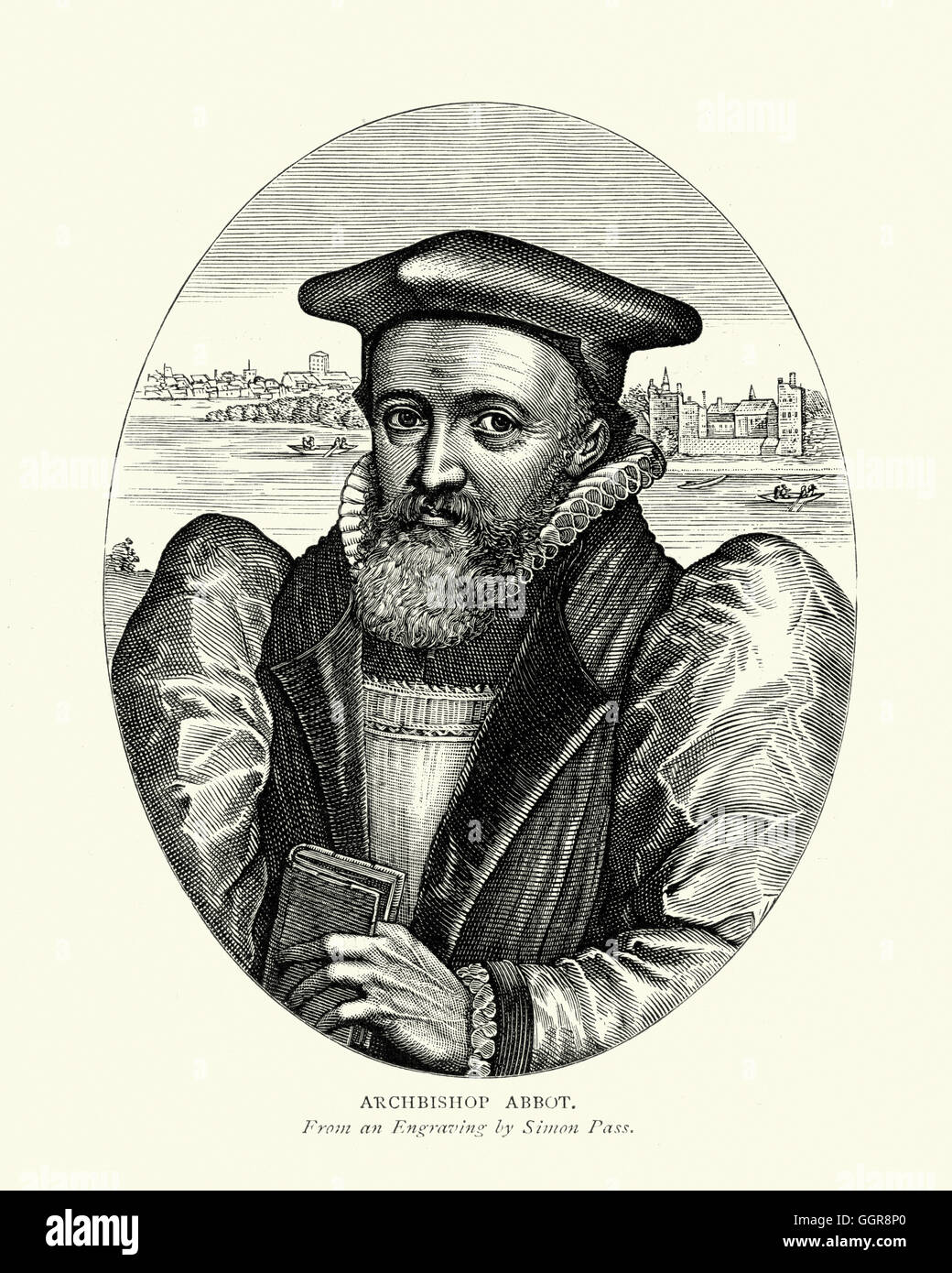 Portrait de George Abbot Archevêque de Cantorbéry de 1611 à 1633. Banque D'Images