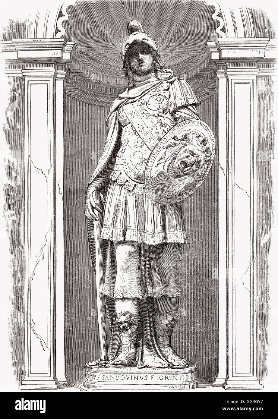 Statue de la déesse Pallas Athene par Jacopo Sansovino sur la Loggetta Piazza San Marco, Venise, Italie Banque D'Images
