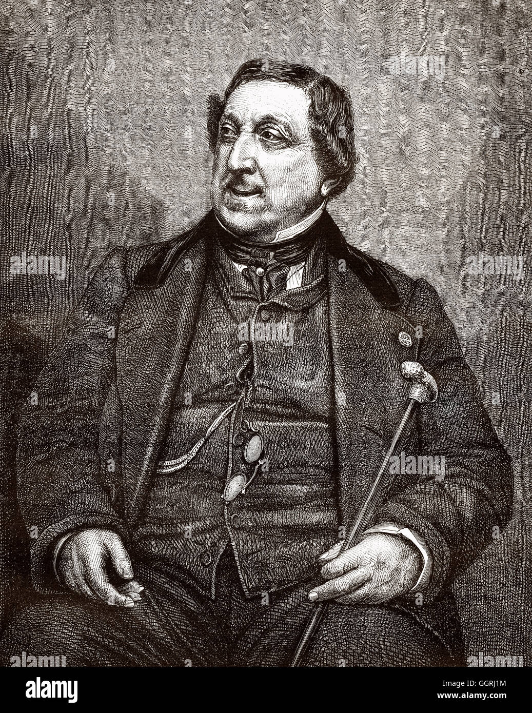 Gioachino Antonio Rossini, 1792-1868, compositeur italien, compositeur d'opéra du Bel-Canto, Banque D'Images