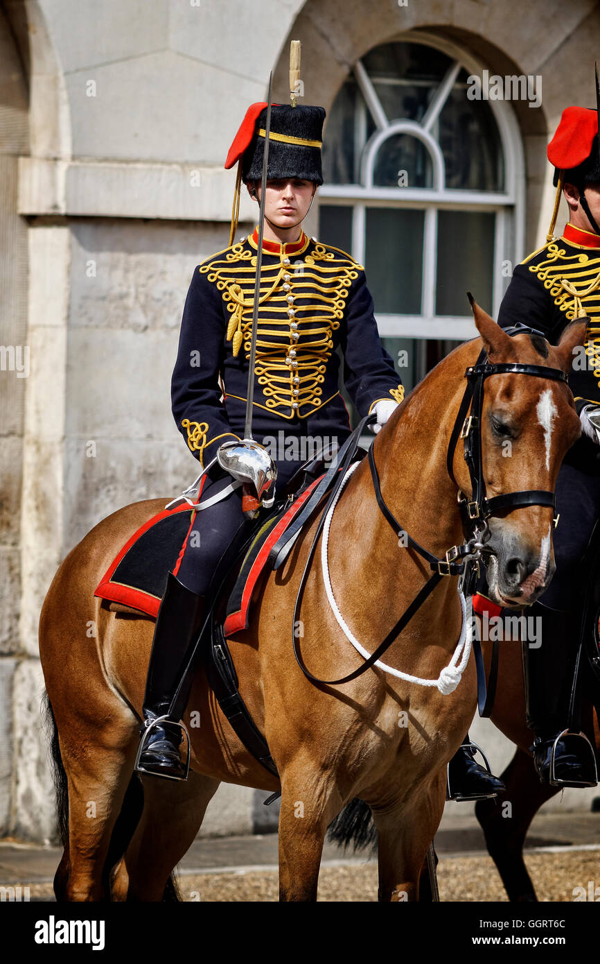 Des soldats de la troupe du Roi, Royal Horse Artillery Banque D'Images