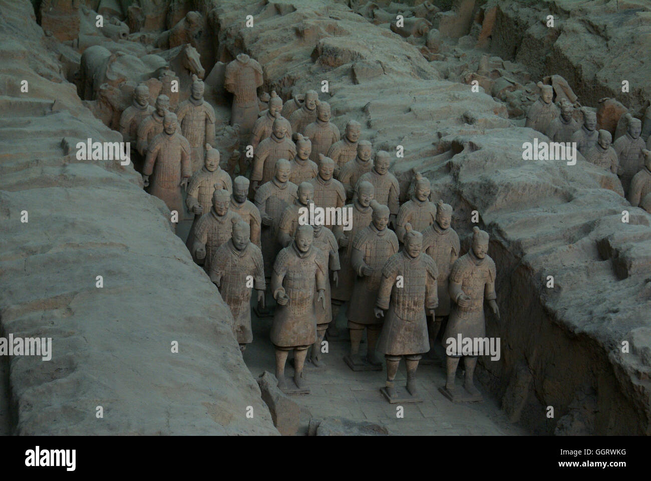 L'Armée de terre cuite est une collection de sculptures en terre cuite représentant les armées du premier empereur de Chine. Xi'an Banque D'Images